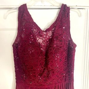 Burgundy bridesmaid dress, size US 16 worn once. True to size.